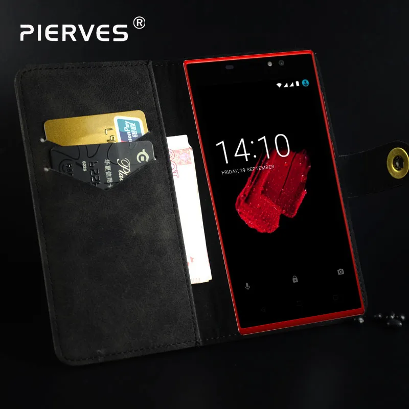 

Pierves Premium Retro Wallet Case Vintage Leather Classical Folio Flip Cover For Prestigio Muze C7 Lte PSP7510