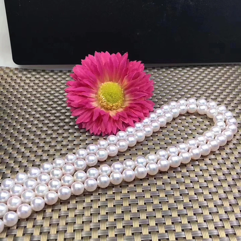 natural Round pearls strand necklace chockers (4)
