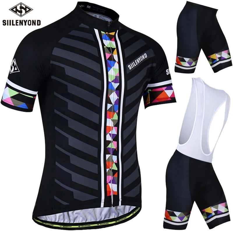 

SIILENYOND Summer Quick-Dry Cycling Jersey Set Maillot Ropa Ciclismo Racing Bicycle Clothing Mans MTB Bike Clothes Cycling Set