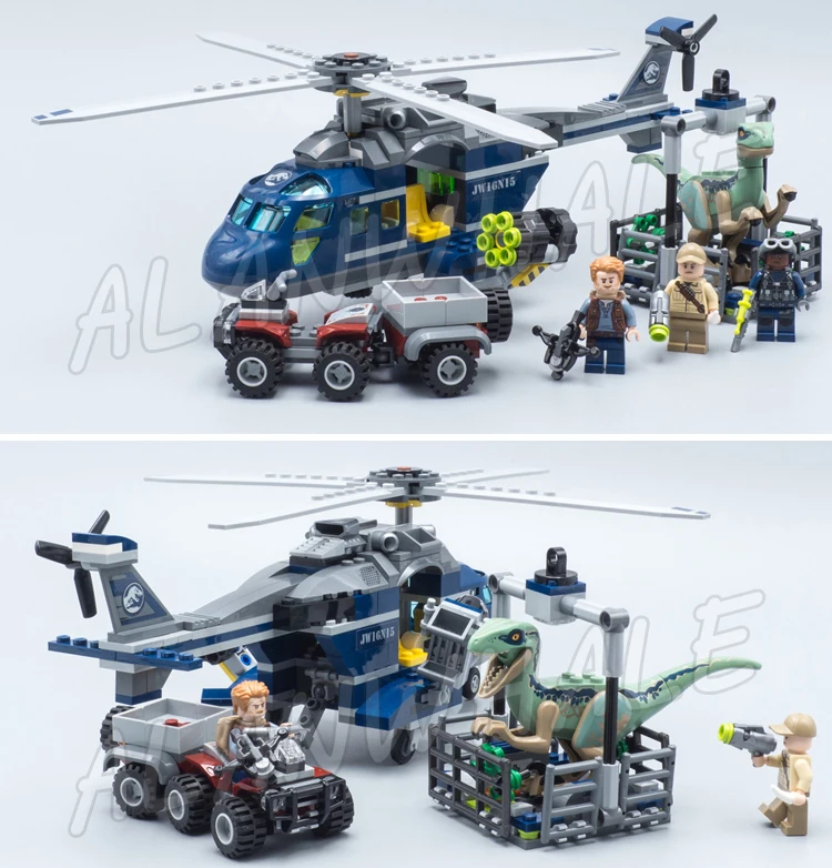 433pcs Jurassic World Blue S Helicopter Pursuit Bike Velociraptor Model Building Blocks Dinosaur Toy Bricks Compatible With Lego Buy At The Price Of 19 99 In Aliexpress Com Imall Com