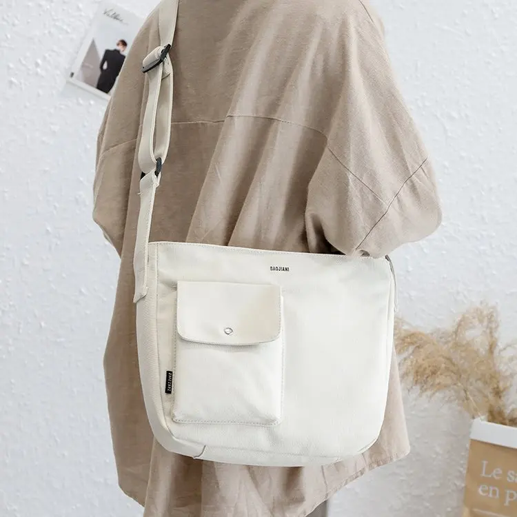 

Fashion Simple Women Canvas Shoulder Bags Messenger Bags 2019 New Female Casual Zipper Soft Students School Bags Handbags