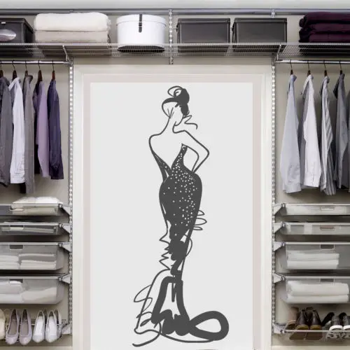 Wall Decal Sticker interior girl fashion shop showcase cupboard dressing 22x35inch