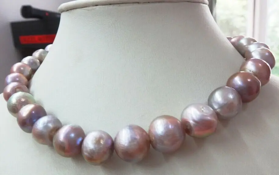 

0001335 NATURAL Aus. SOUTH SEA GENUINE GOLD LAVENDER NUCLEAR PEARL NECKLACE