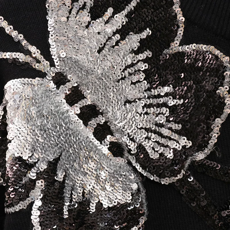 Papillon Pantalon Deux Tricoté Chandail Costumes Set Ensemble Hiver Broderie 2018 Pièces Femmes 2 PqAXn1WT
