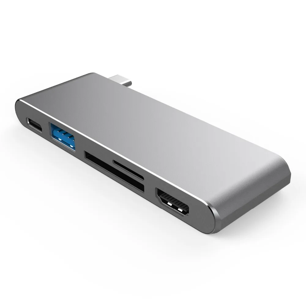 JZYuan USB C концентратор HDMI 4K видео 3 0 SD TF кардридер с зарядным портом Type 1 хаб для Macbook