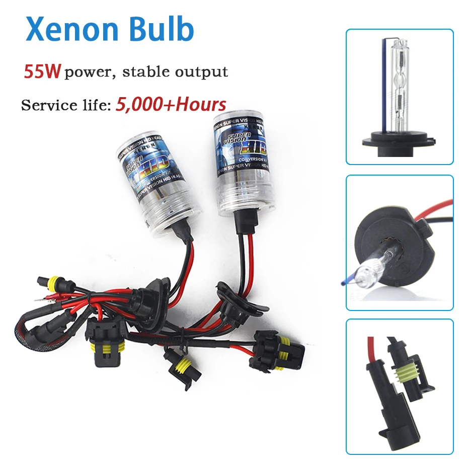 DC 55W Hid Xenon Kit H1 H3 H4 H8 H7 H11 9005 9006 9007 H13 автомобильный светильник источник 3000K 4300k 6000k 8000k