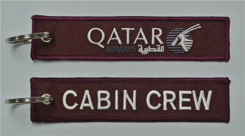 

Cabin Crew Qatar Fabric Key Chain Luggage Tag Embroidery Keychain