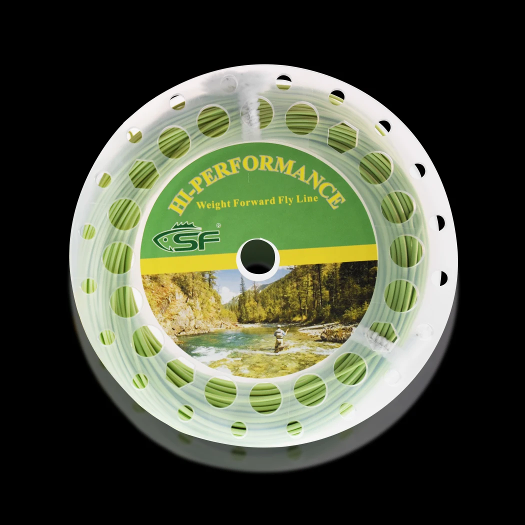 SF Moss Green Fly рыболовная леска Вес вперед плавающая WF 4 5 6 7 8F wt с двумя петлями 100 футов