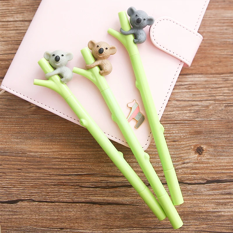 

35 pcs/Lot Cartoon pens Koala gel pen 0.5mm ballpoint Black gel ink refill Wholesale Stationery Office School supplies CB719
