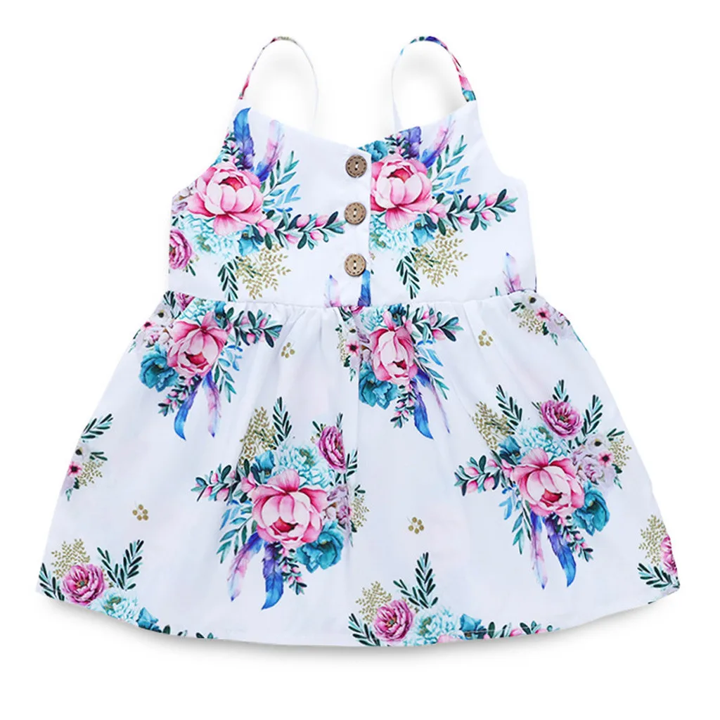 

Gypsophila printed sling-breasted cute dress Toddler Kids Baby Girls Straps Print Floral Casual Princess Dress Sundress F4