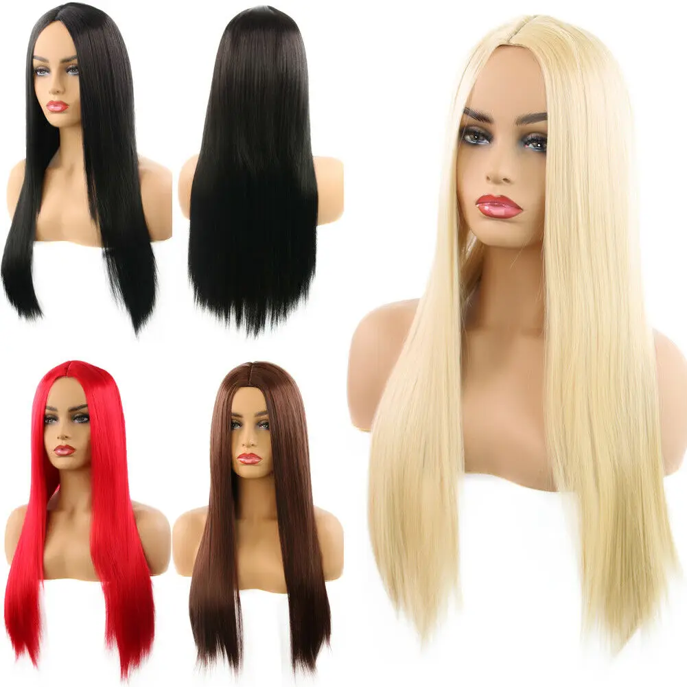 

Black Brown Blonde Red Wig Long Straight Full Head Ladies Hair Wigs Hairpiece