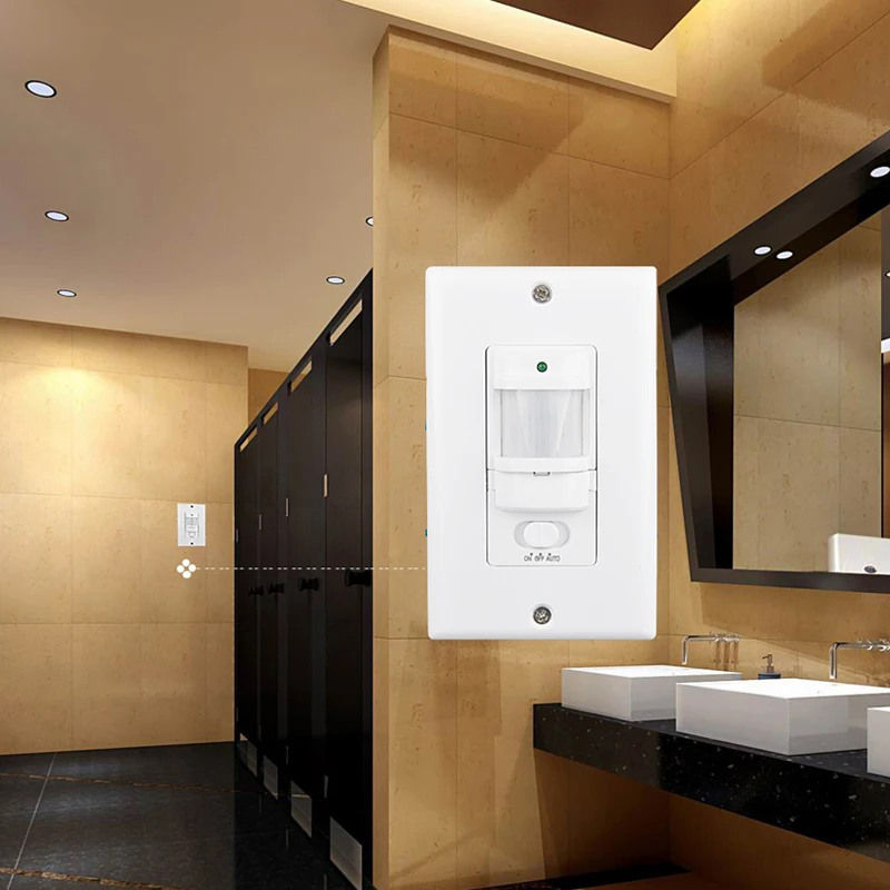 

110V-220V ON OFF AUTO Wall Mount Motion Sensor Switch Automatic PIR Infrared Sensor Light Switch with 9m Max