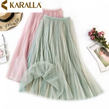 Волшебная цветная газовая юбка женская свежая художественная темпераментная Ретро нежная стильная повседневная юбка C878