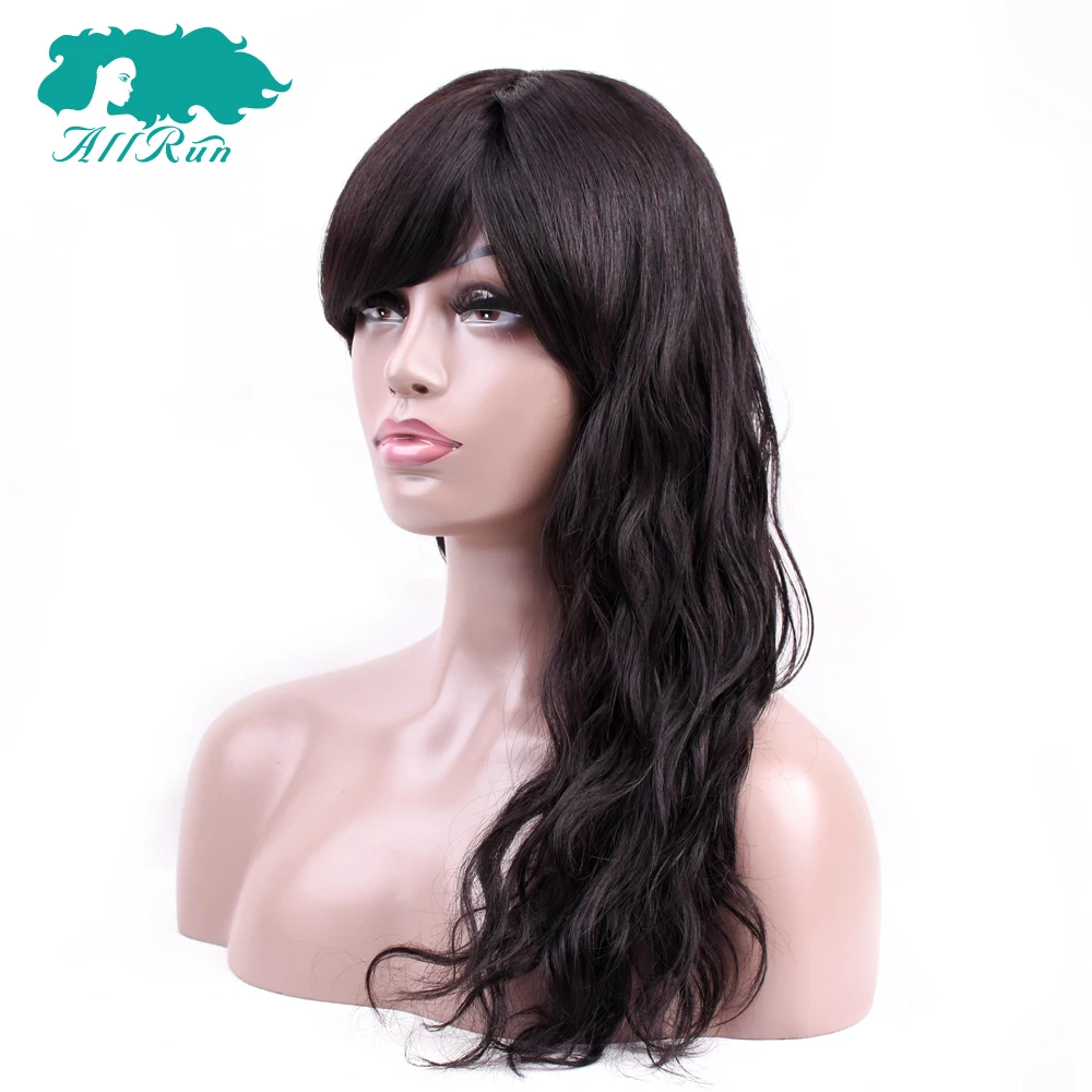 Allrun Hair Malaysian Natural Wave Wigs Mechanism Made Human For Women Side Part Non Remy 22inch | Шиньоны и парики