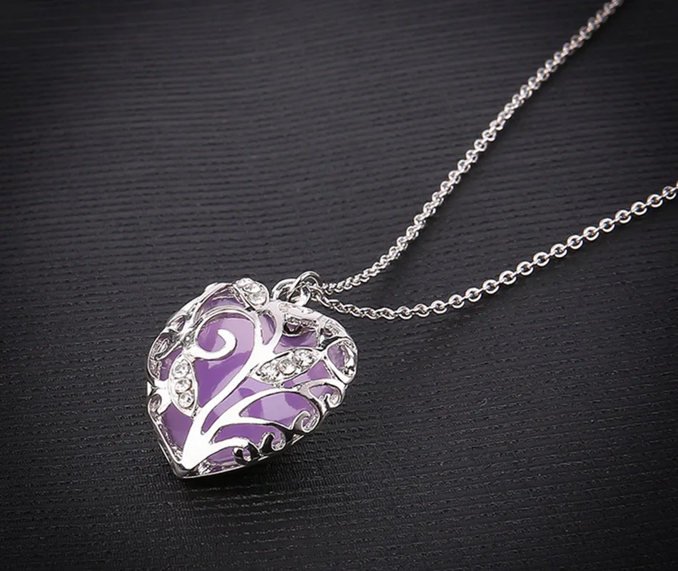 Светящееся полое ожерелье с подвеской в виде сердца, модное ювелирное изделие, ожерелье с геометрическим шармом, ожерелье s Bijoux Collares De Moda