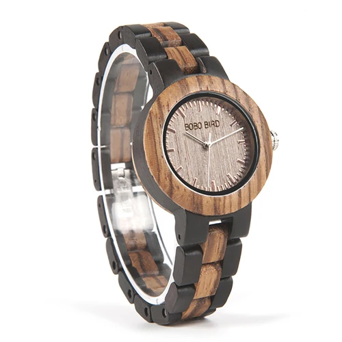 BOBO BIRD деревянные часы для мужчин и женщин кварцевые наручные часы Зебра дерево ремесло Лидирующий бренд kol saati в деревянной подарочной коробке Прямая поставка N28& N30 - Цвет: N30 Women