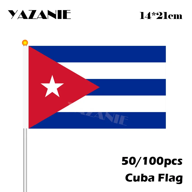 Yazanie 14 21cm 50 100pcs Small Cuba Hand Waving National Flag 8