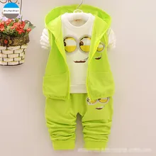 Комплект детской одежды с героями мультфильмов для детей от 1 до 4 лет комплекты одежды для маленьких мальчиков комплект из 3 предметов: пальто+ футболка+ штаны Осенняя детская одежда