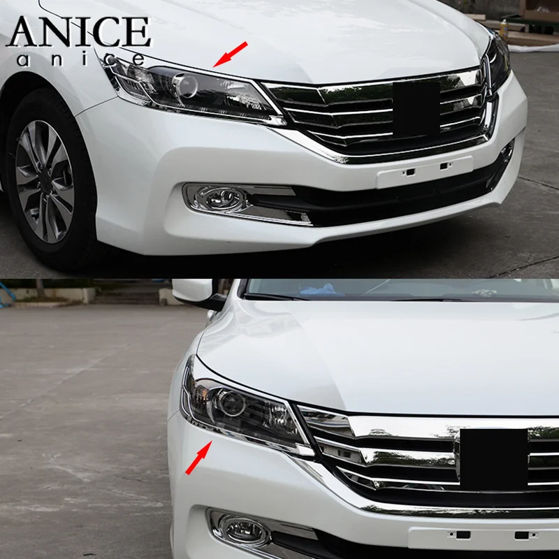 2 шт. Chrome лампы передних фар огни рамка Обложка отделка пригодный для Honda Accord Sedan 4