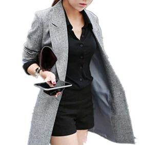 Autumn Winter Formal Blazers Women Long Sleeve Single Button Slim Blazers Suits Tops
