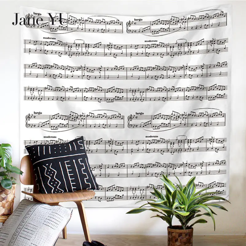 

Jane YU Home Decor wall Tapestry Trees European Beautiful Scenery 3D Printing musical notation Art Hanging Tapestry