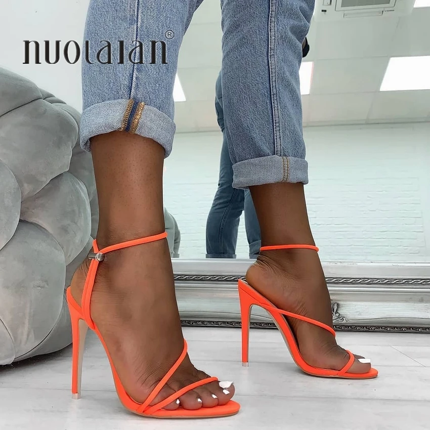 2019 Summer women pumps ankle strap high heel pumps shoes for women sexy peep toe high heels sandals party wedding shoes woman