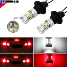 2pcs 31 SMD White Red Dual Color 7440 T20 992A LED Replacement Bulbs For Car Backup