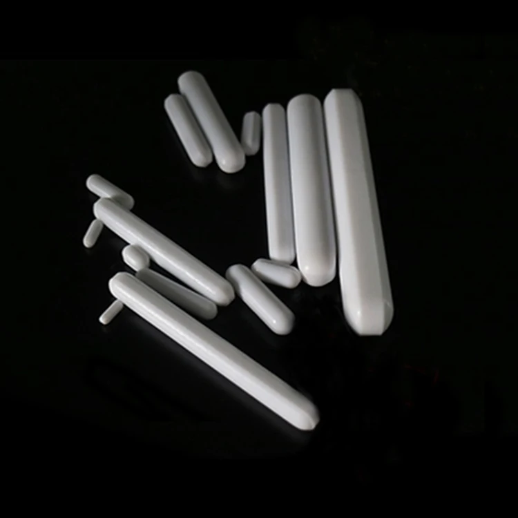 C8x50mm 5 шт PTFE магнитной мешалкой миксер баров PTFE помешивая баров белый тефлон магнитные палочки Без кольцевая опора