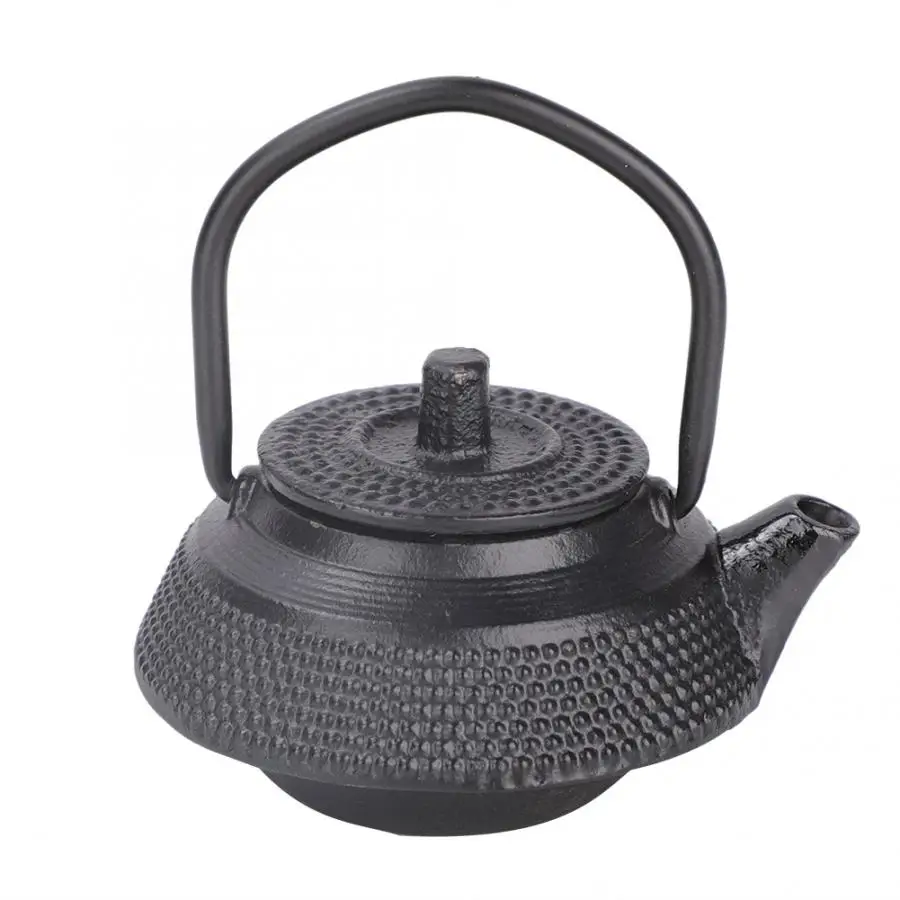 

0.3L Mini Cast Iron Flat Bottom Tea Pot Teapot Teaware with Handle