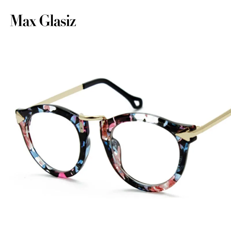 

Fashion Lovely Unisex Clear Lens Nerd Geek Glasses Men Women Sunglasses Eyewear Wholesale Flower lentes de sol