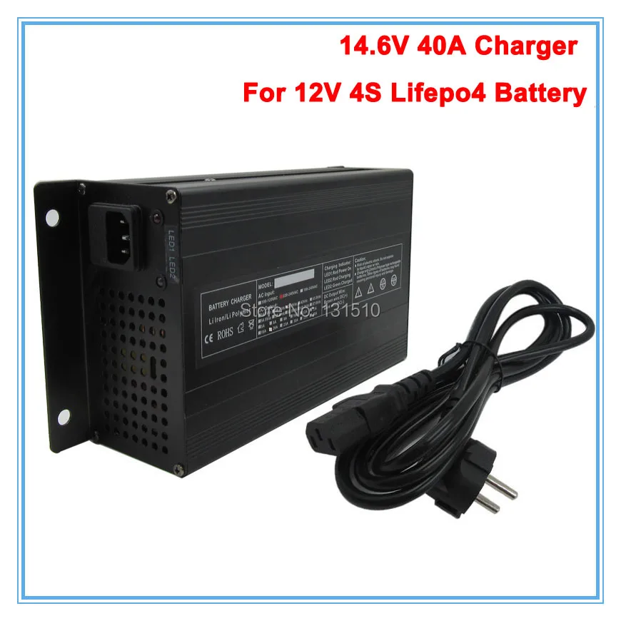 900W 14,6 V 40A зарядное устройство 12V 40A LiFePO4 зарядное устройство 110 V/220 V для 4S 12V LiFePO4 аккумулятор