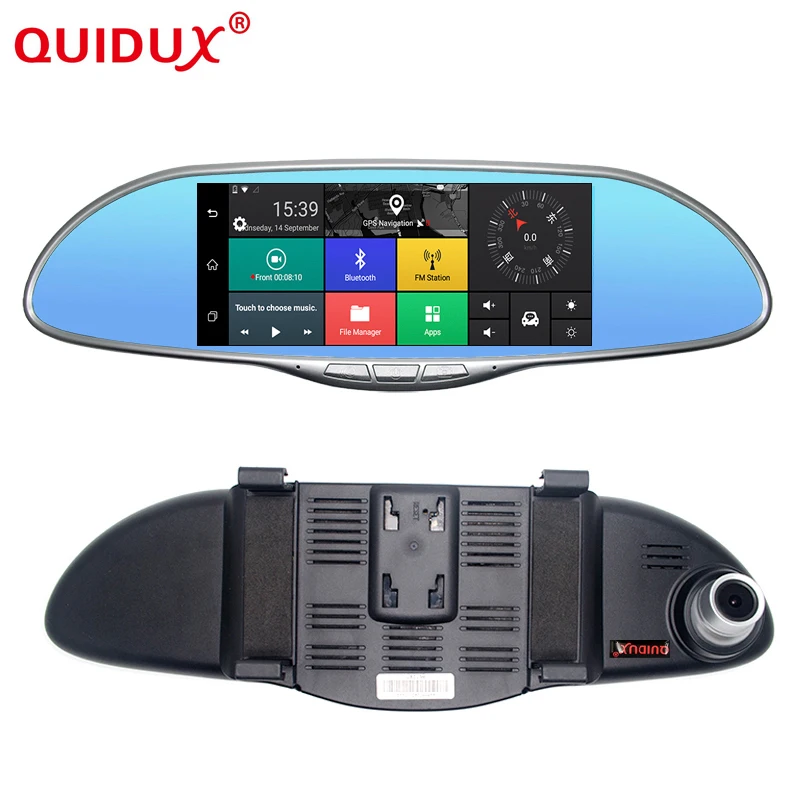 

QUIDUX New 3G Car DVR 7 inch IPS GPS Navigation Android 5.0 Bluetooth Rearview DVR Mirror Recorder Camera Sat Nav Vehicle