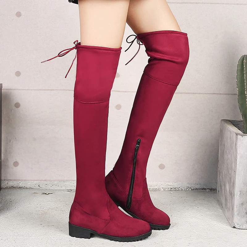 Faux Suede Slim Boots Sexy over the knee high women fashion winter thigh high boots shoes woman 33 35 37 38 39 42 43 45 46