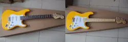 Новый Желтый Stratocaster 6 Строка белый Электрогитары в наличии, S-S-S подавление шума pick-up