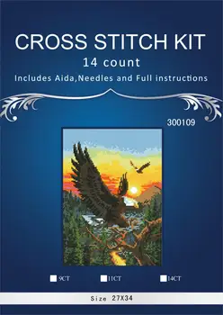 

Wall Home Decor Animal Evening eagle 14ct DMC Counted DIY Cross Stitch Kits Cross-stitch Set Embroidery Needlework Similar Dim