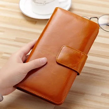 

Fashion Cowhide Wallet Genuine Leather Purse Simple Retro Style for Women Men Hasp Passport Pouch Money Bags Portefeuille Femme