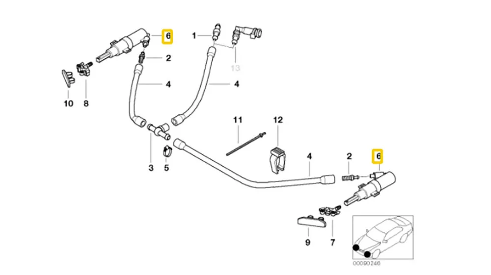 61678362823 фары фар привод сопла Форсунка инжектора двигателя для BMW 3' E46 1997 E46 120 318 320 323 325 330