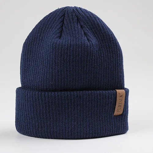 FURTALK шерстяная Круглая Шапочка, шапка для женщин, осенняя вязаная шапка с манжетой, зимние шапки для женщин, эластичная шапочка для девочек, Skullies - Цвет: Navy blue