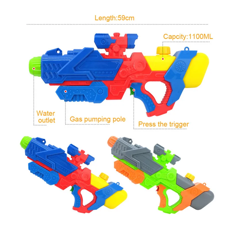 Водяной Пистолет Бластер Воды проливной дождь водяной пистолет насос пистолет воды стрелков 1000CC Ёмкость для Для летних вечеринок для детей Дети взрослых - Цвет: Random Color