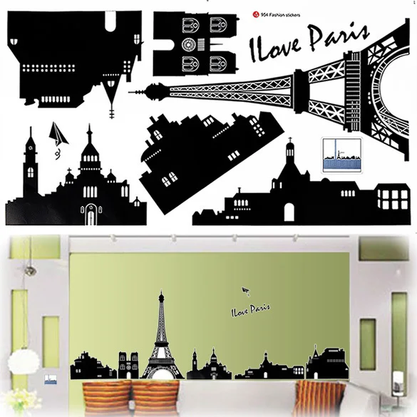 Diy Eiffel Tower Home Wall Sticker Mural Paris Room Decor Art Vinyl Diy Eiffel Tower Home Wall Sticker Mural Paris Room Decor Art Vinyl Decal Black