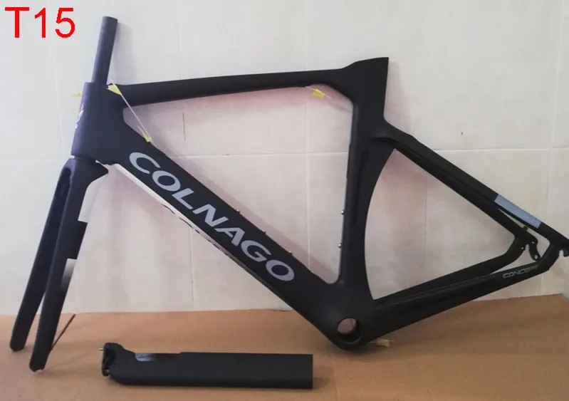 Top white black Colnago Concept carbon frame BB386 double-pivot brake T14 color carbon road bicycle frameset 5