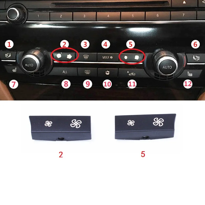 

Car Heater Climate Control wind Volume air conditioning Switch Fan Button Cap Cover Replacement for BMW F10 F11 F02 F06 F07 F18