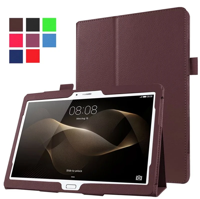 Enzi DHL/EMS/UPS 2 папки Folio Stand личи зерна кожаный чехол для huawei MediaPad M2 10,0 M2-A01W/F/L планшета