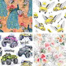 Полиэфирная ткань эластичная разноцветная цветочная ткань на платье высокого качества 3D с цифровой печатью, сделанные на заказ Ткань diy одежда рубашка Шитье