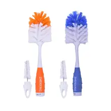 Nourrisson enfant lait biberon mamelon sucette buse Tube brosse de nettoyage 2 en 1 bébé Nylon bouteille brosses pour le nettoyage des enfants(China)