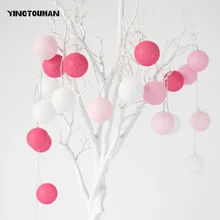 YINGTOUMAN новая хлопковая шариковая лампа 20 светодиодный 3 м Рождественский праздник светящаяся светодиодная гирлянда свадебное праздничное украшение для вечеринки освещение