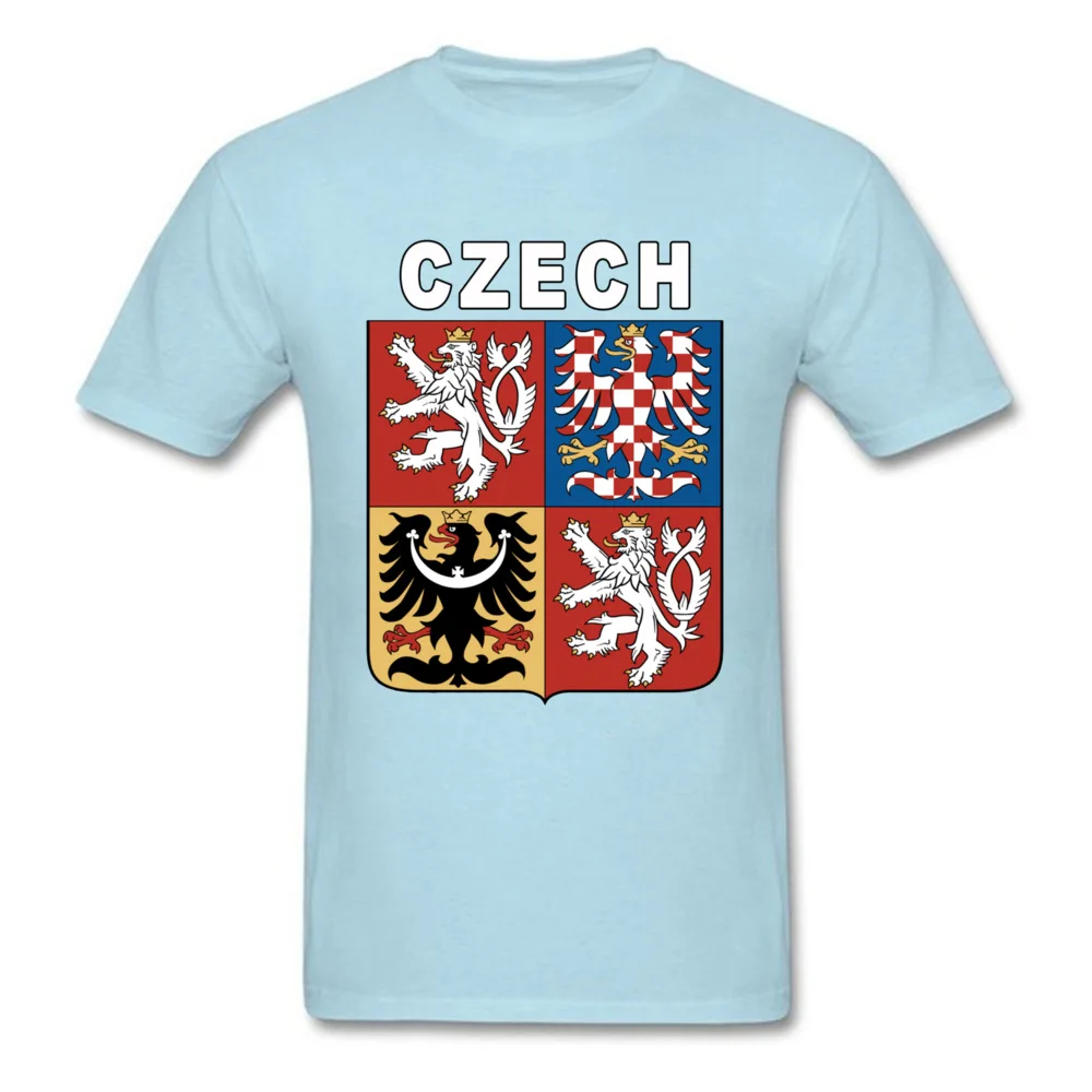 Unique Short Sleeve Tees Summer Round Collar Pure Cotton Mens Top T-shirts Summer Unique Tops T Shirt 2018 Popular Ceska Czech Republic National Game 13763 light