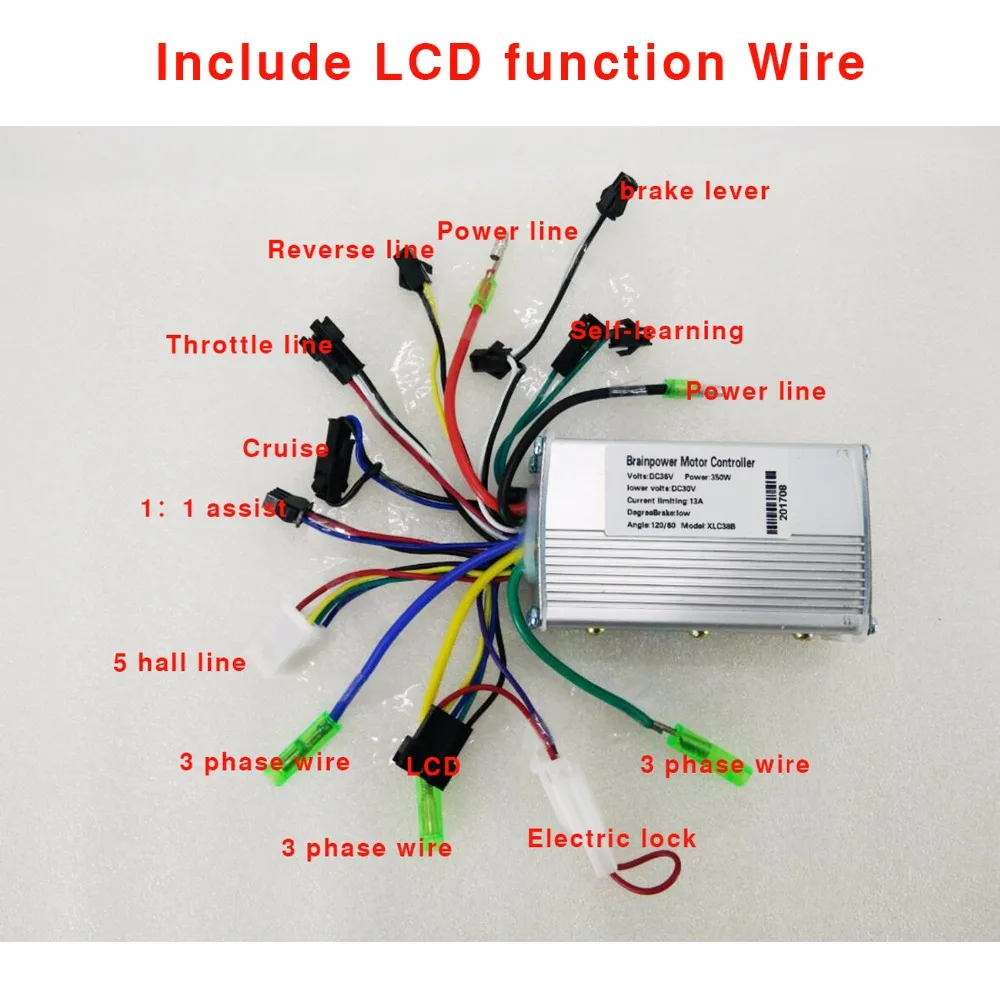 Clearance Electric Bicycle 36V48V24V 250W 500W 1000W Electric Bike Controller With LCD Display Brushless Ebike Controller Ebike Accessory 3