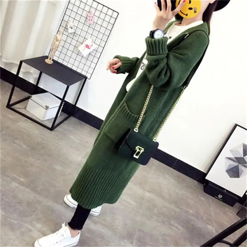 

2019 spring and autumn new ladies fashion wool thick loose cardigan knitted sweater