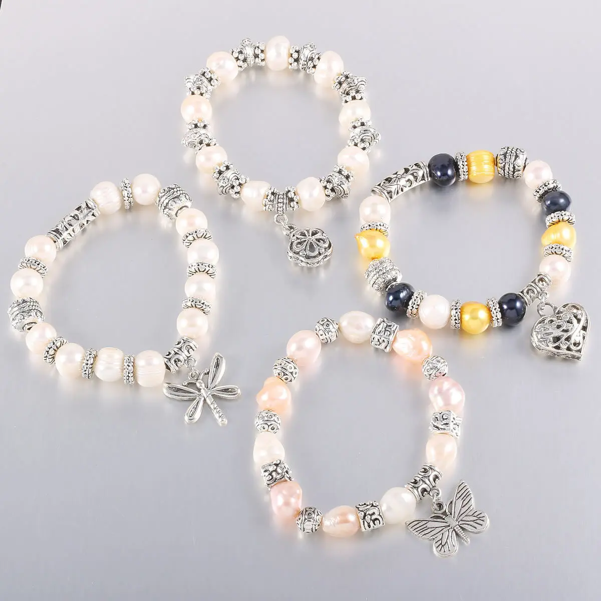 

10-11mm Real Natural Freshwater Pearl Bracelets & Bangles for Women Jewelry Gift